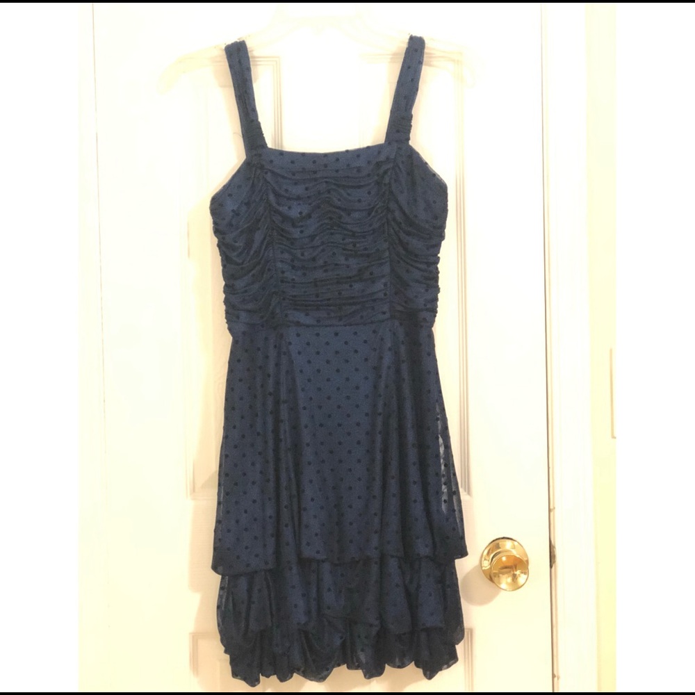 Navy Polka Dot Dress